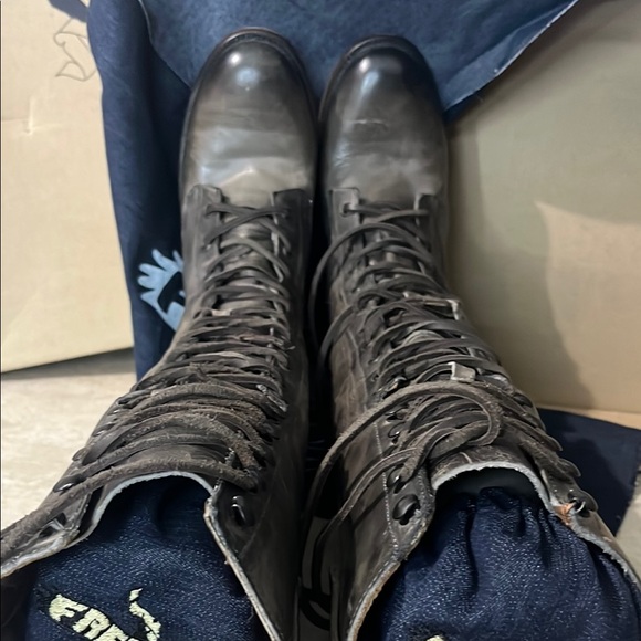 Freebird Brown Lace Up Boots with Weathered Leather - Picture 7 of 16